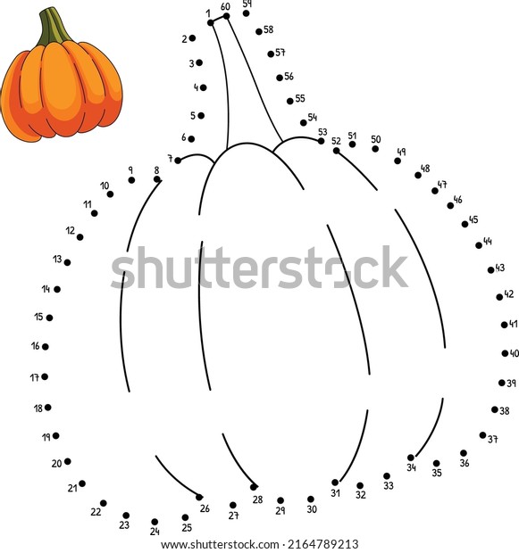 Dot dot thanksgiving pumpkin coloring pages stock vector royalty free
