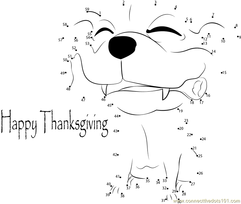 Free happy holiday thanksgiving day dot to dot printable worksheet
