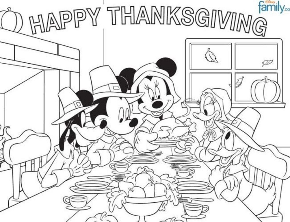 Disney thanksgiving coloring pages printable for free download