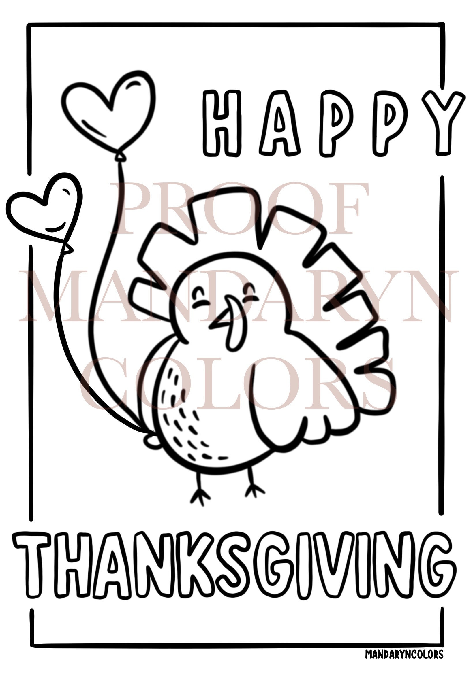 Kids easy thanksgiving coloring page
