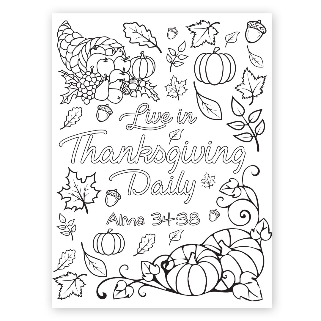 Live in thanksgiving daily coloring page