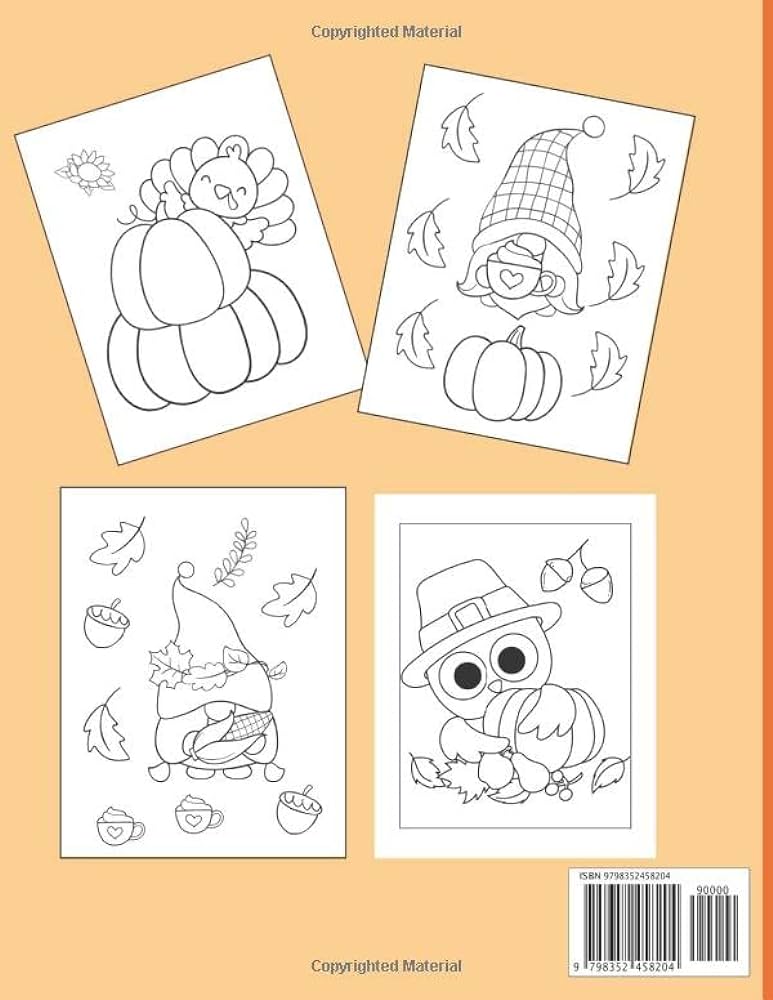 Fall and thanksgiving coloring book for kids fun easy and cute coloring pages for toddlers preschoolers autumn leaves turkeys pumpkins apples acorns and more ages