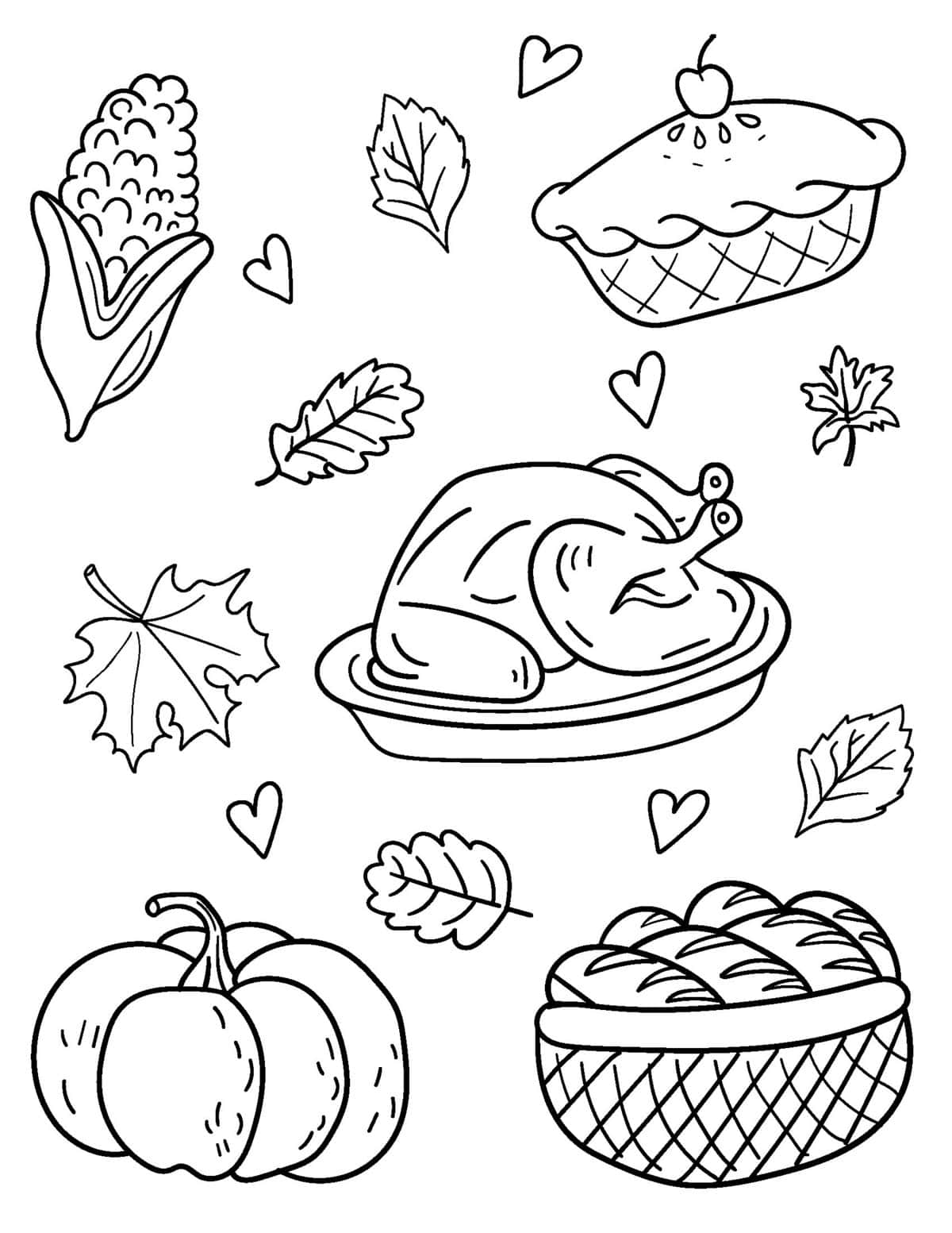 Free thanksgiving coloring pages for kids and adults