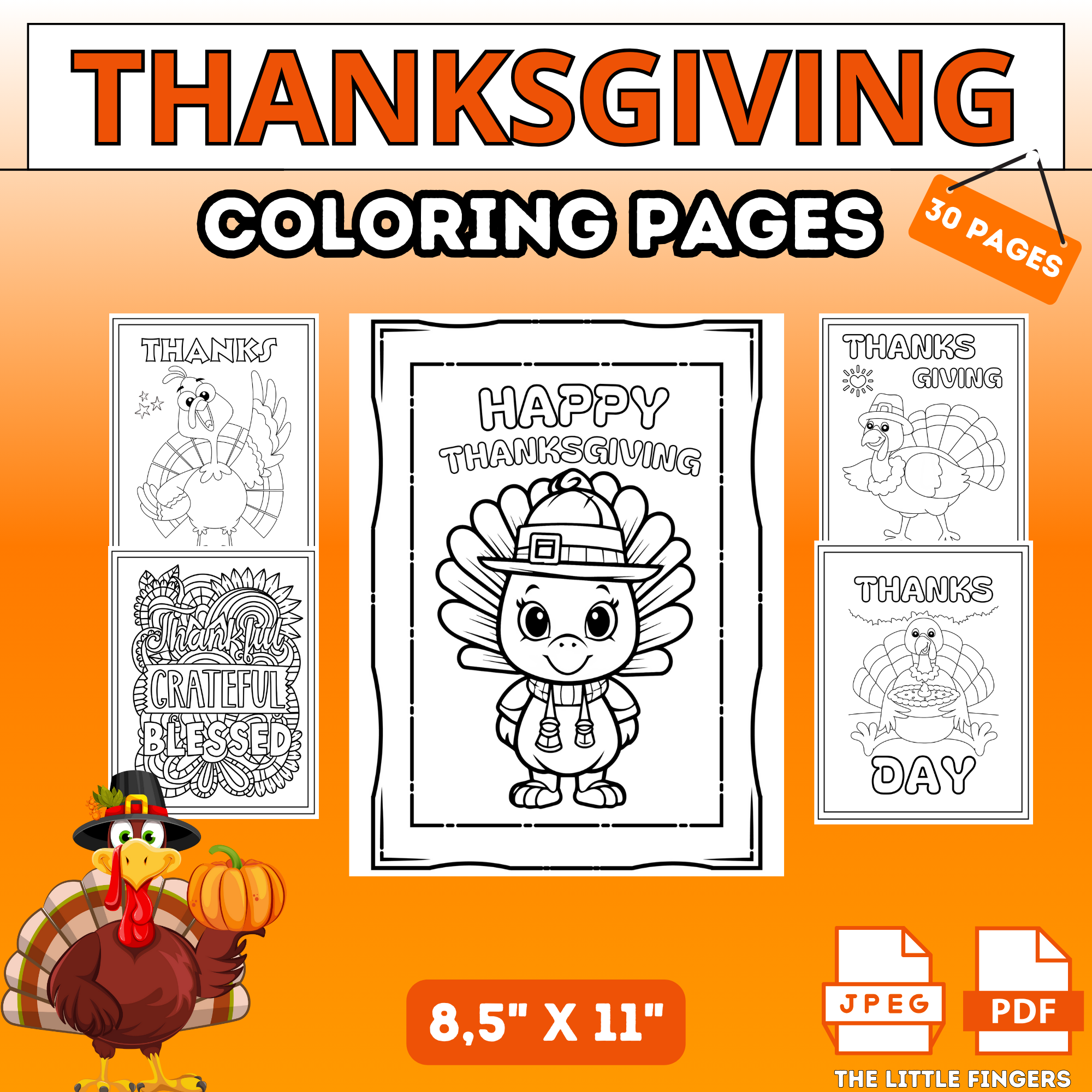Thanksgiving turkey coloring sheets printable fall activity made by teachers