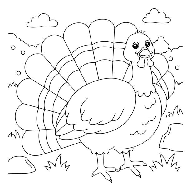 Thanksgiving coloring pages stock illustrations royalty