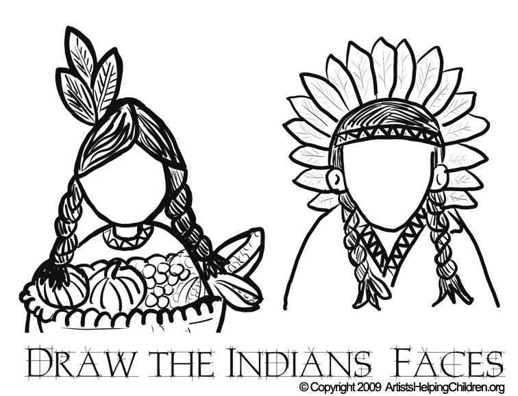 Thanksgiving indians coloring pages printouts draw indians faces in drawing activities worksheets for kids free thanksgiving day coloring book printables coloring sheets pictures for children to celebrate thanksgiving