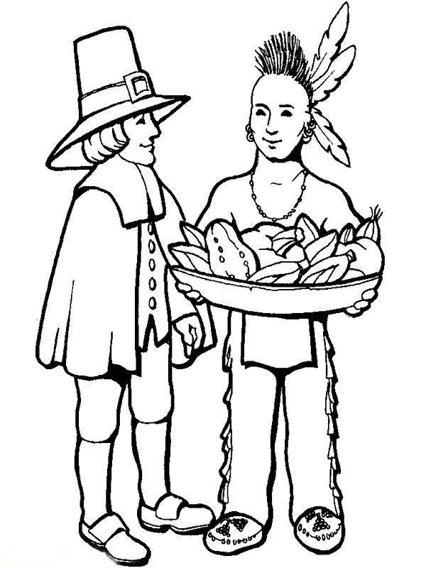 Thanksgiving coloring pages native american indian coloring pages