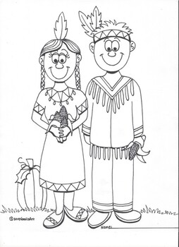 Thanksgiving pilgrimnative american and more coloring pages by noodlzart