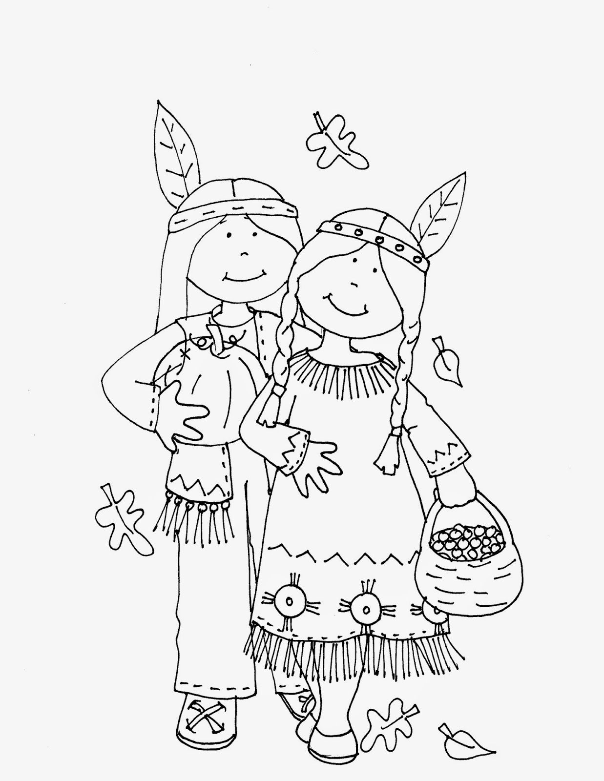 Thanksgiving indians digi stamps fall coloring pages thanksgiving coloring pages
