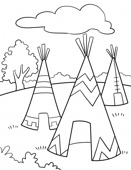 Native american thanksgiving coloring page