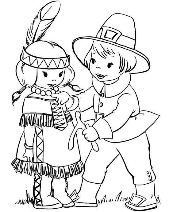 Free printable pilgrim coloring pages for kids