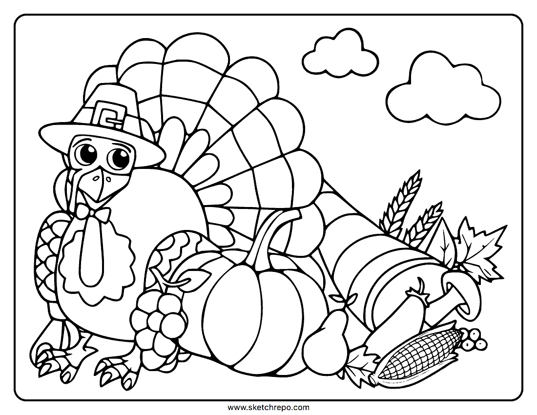 Printable thanksgiving coloring page