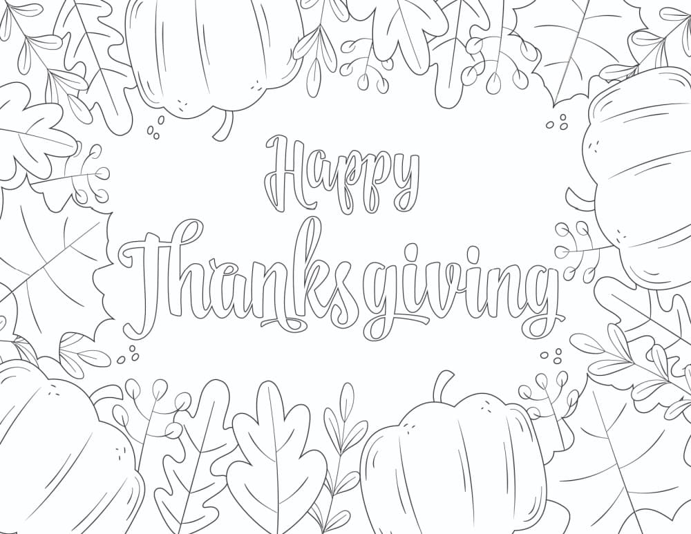 Printable happy thanksgiving coloring pages