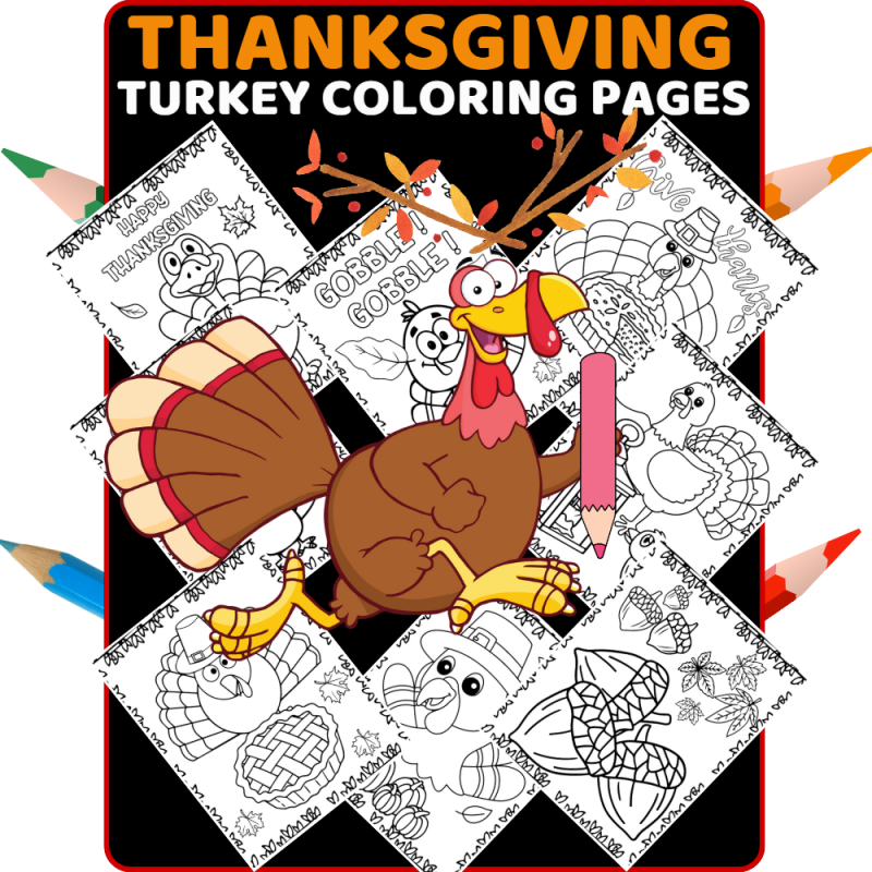 Turkey thanksgiving coloring pages
