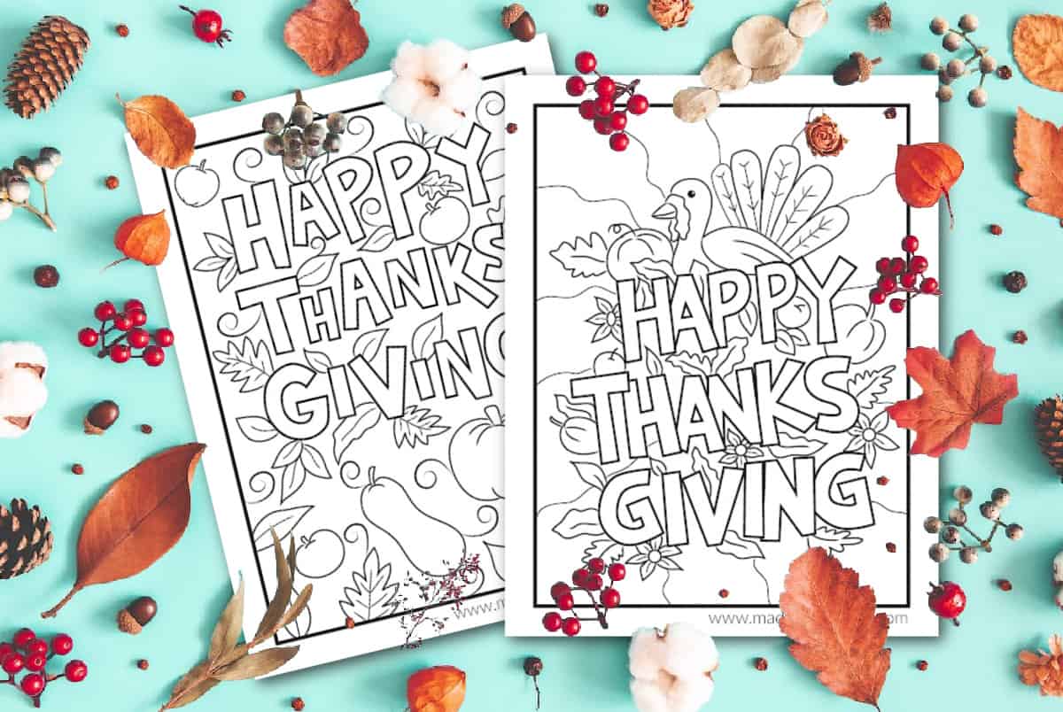 Free cute thanksgiving coloring pages