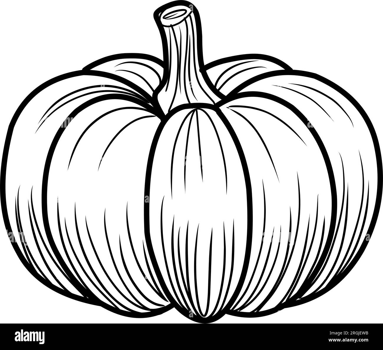 Coloring pagepumpkinautumn halloween thanksgiving day coloring book black and white linear illustration stock vector image art