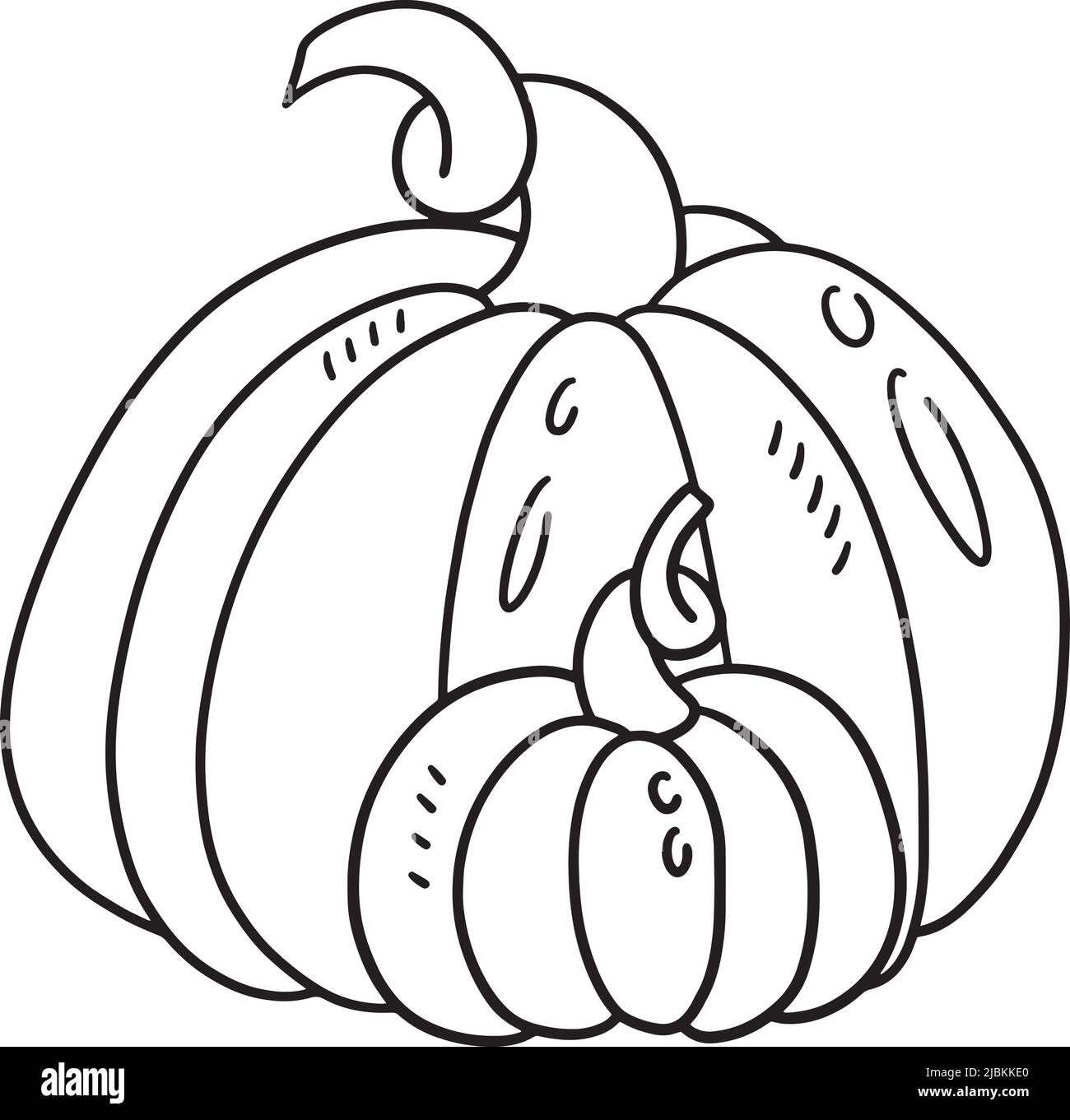 Thanksgiving pumpkin isolated coloring page stock vector image art