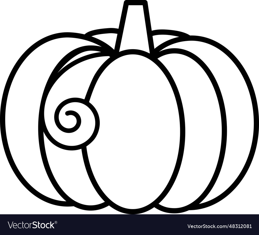 Coloring page thanksgiving outlined pumpkin vector image