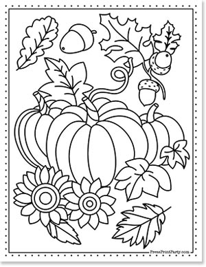 Fall pumpkins coloring pages free printable