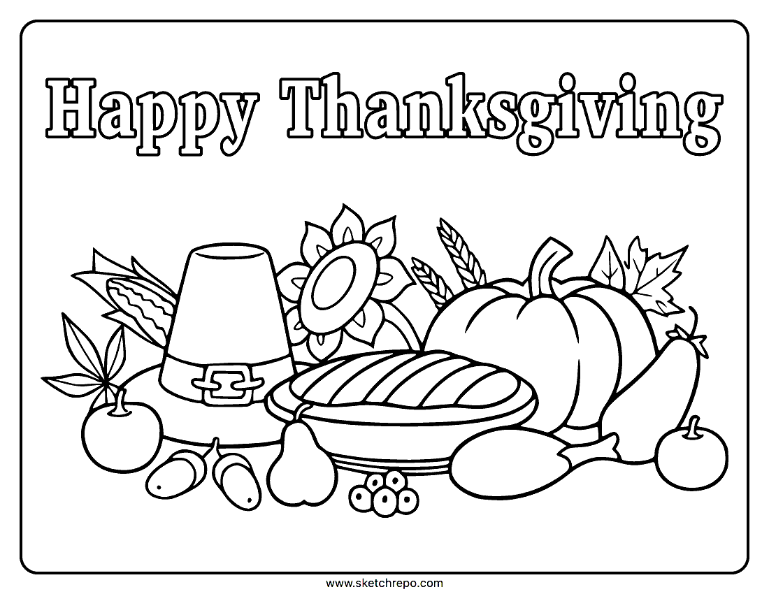 Thanksgiving coloring pages â sketch repo