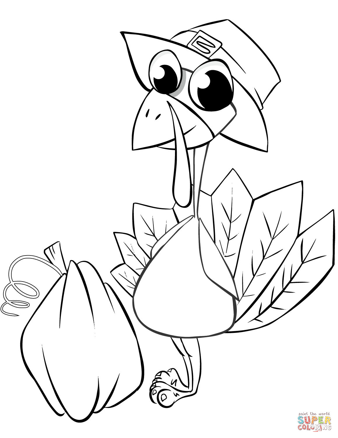 Thanksgiving turkey with pumpkin coloring page free printable coloring pages
