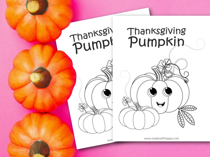 Free pumpkin coloring page for thanksgiving