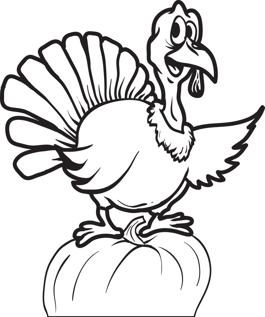 Printable thanksgiving turkey coloring page for kids â