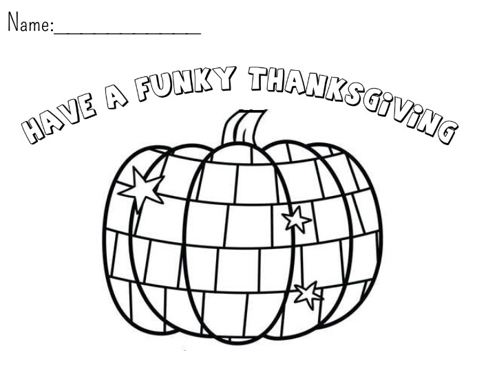 Disco pumpkin coloring sheet template