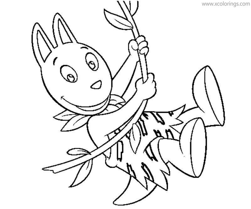 Backyardigans coloring pages austin swinging with bind