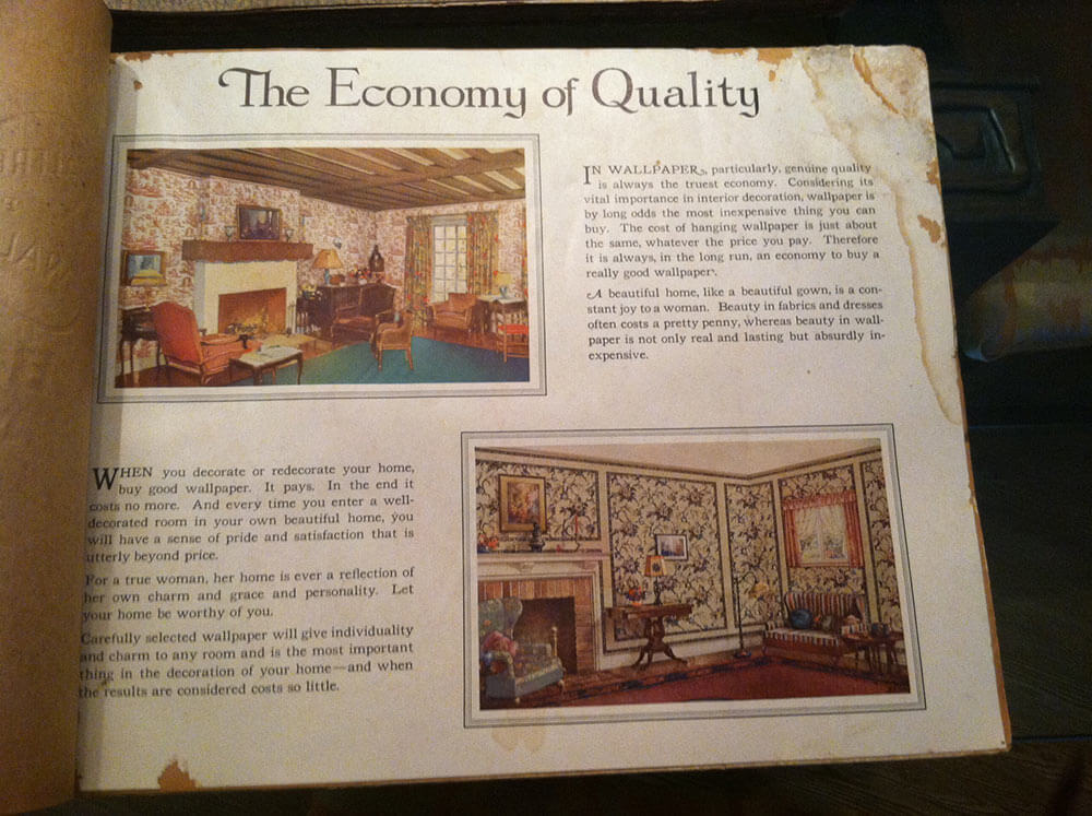 Vintage wallpaper books from