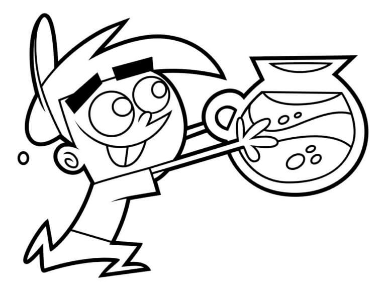 The magic potion is carried by timmy coloring page