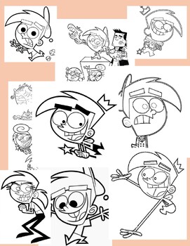 Fairly odd parents coloring pages printable wanda cosmo coloring pages