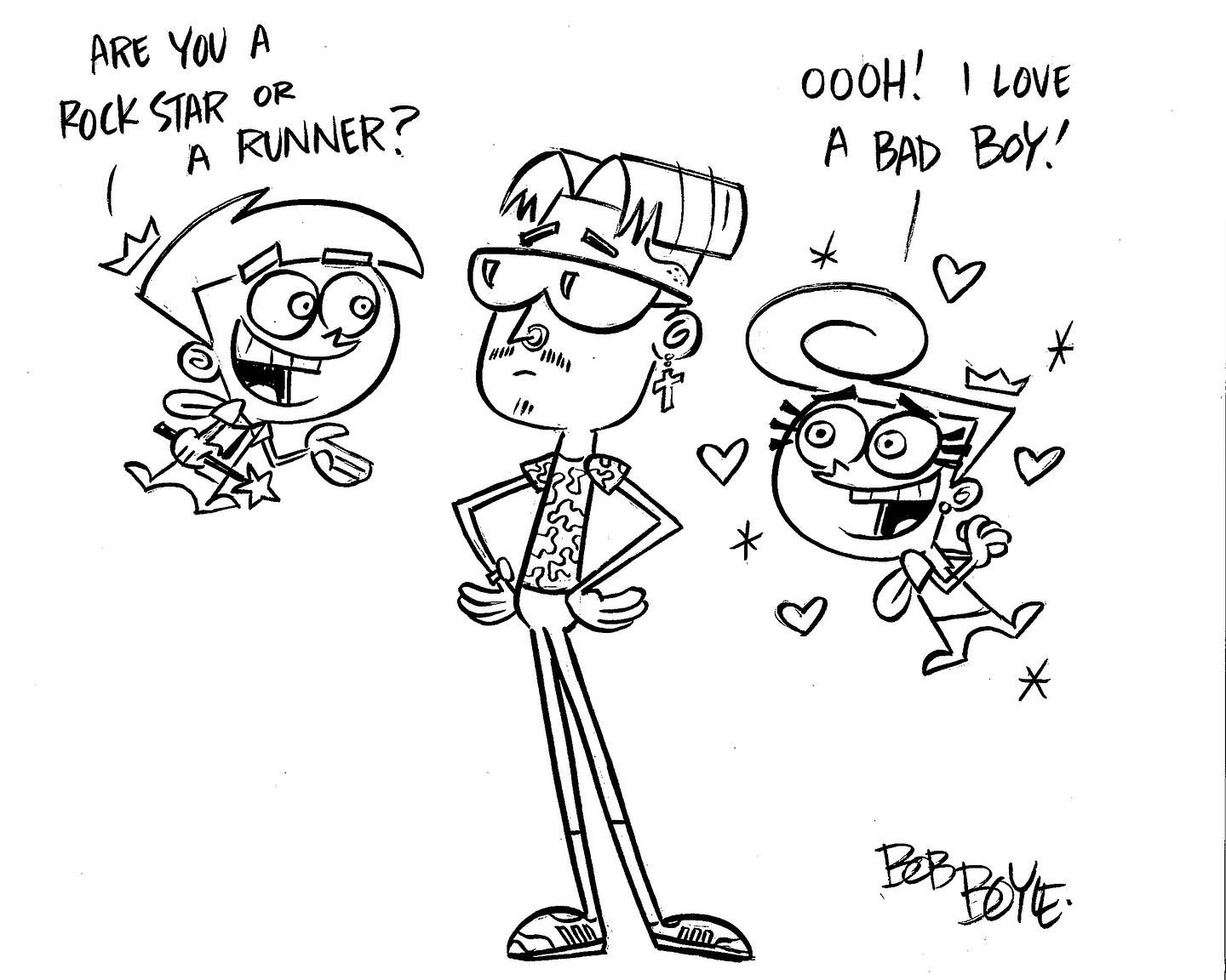 Tinmanelite on x for all you s kids out there boylebob producer and animator for the fairly oddparents was nice enough to send us a few sketches ready to use that cosmo