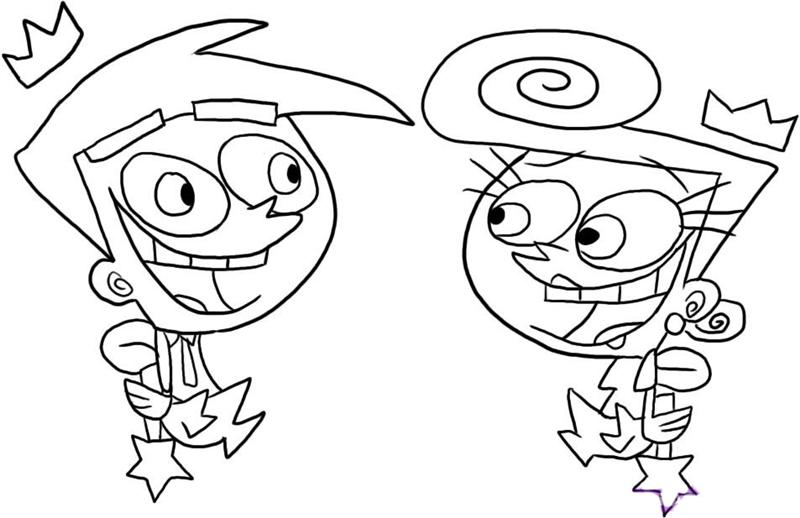 Fairly odd parents coloring pages team colors