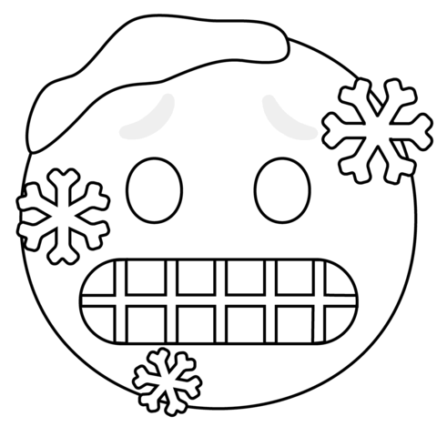 Cold face emoji coloring page free printable coloring pages