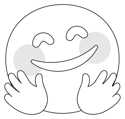 Smiling face with open hands emoji coloring page free printable coloring pages
