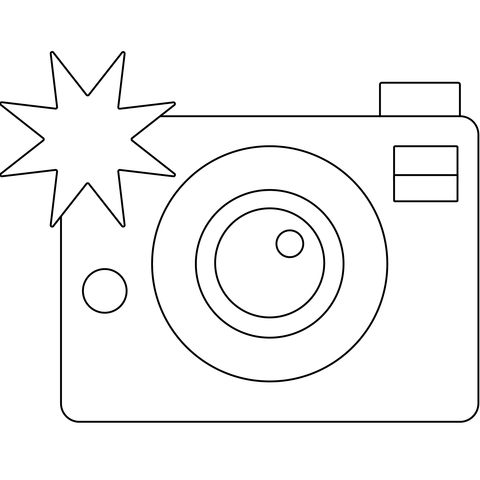 Camera with flash emoji coloring page free printable coloring pages