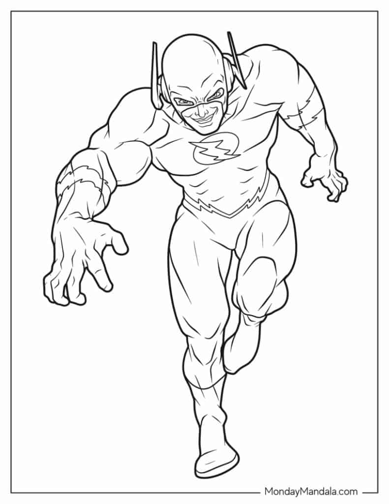 Flash coloring pages free pdf printables