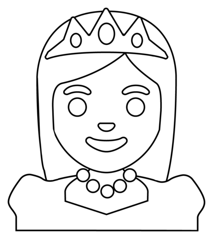 Princess emoji coloring page free printable coloring pages