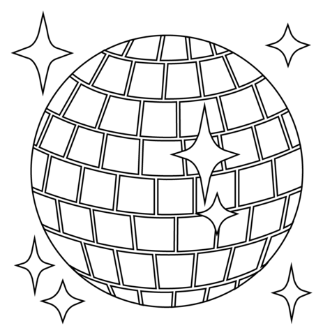 Mirror ball emoji coloring page free printable coloring pages