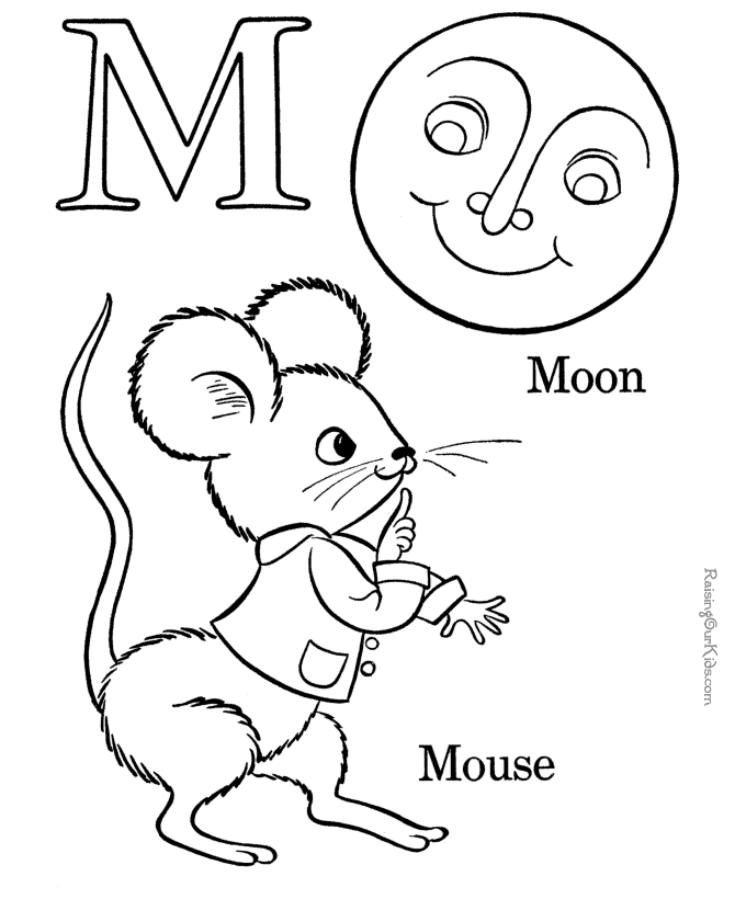 Letter m coloring pages printable for free download