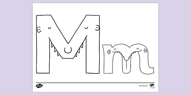 Free printable letter m colouring page