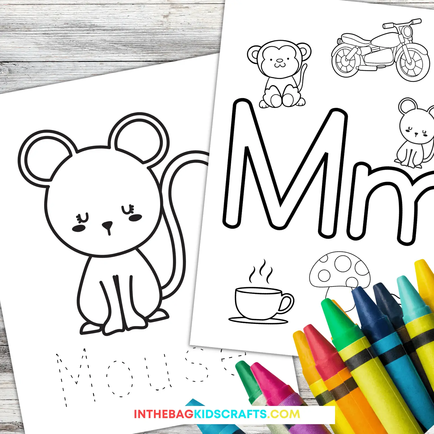 Letter m coloring pages for kids â in the bag kids crafts