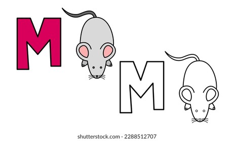 Letter m coloring page images stock photos d objects vectors
