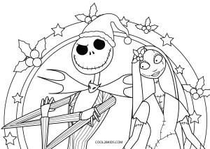 Free printable nightmare before christmas coloring pages for kids