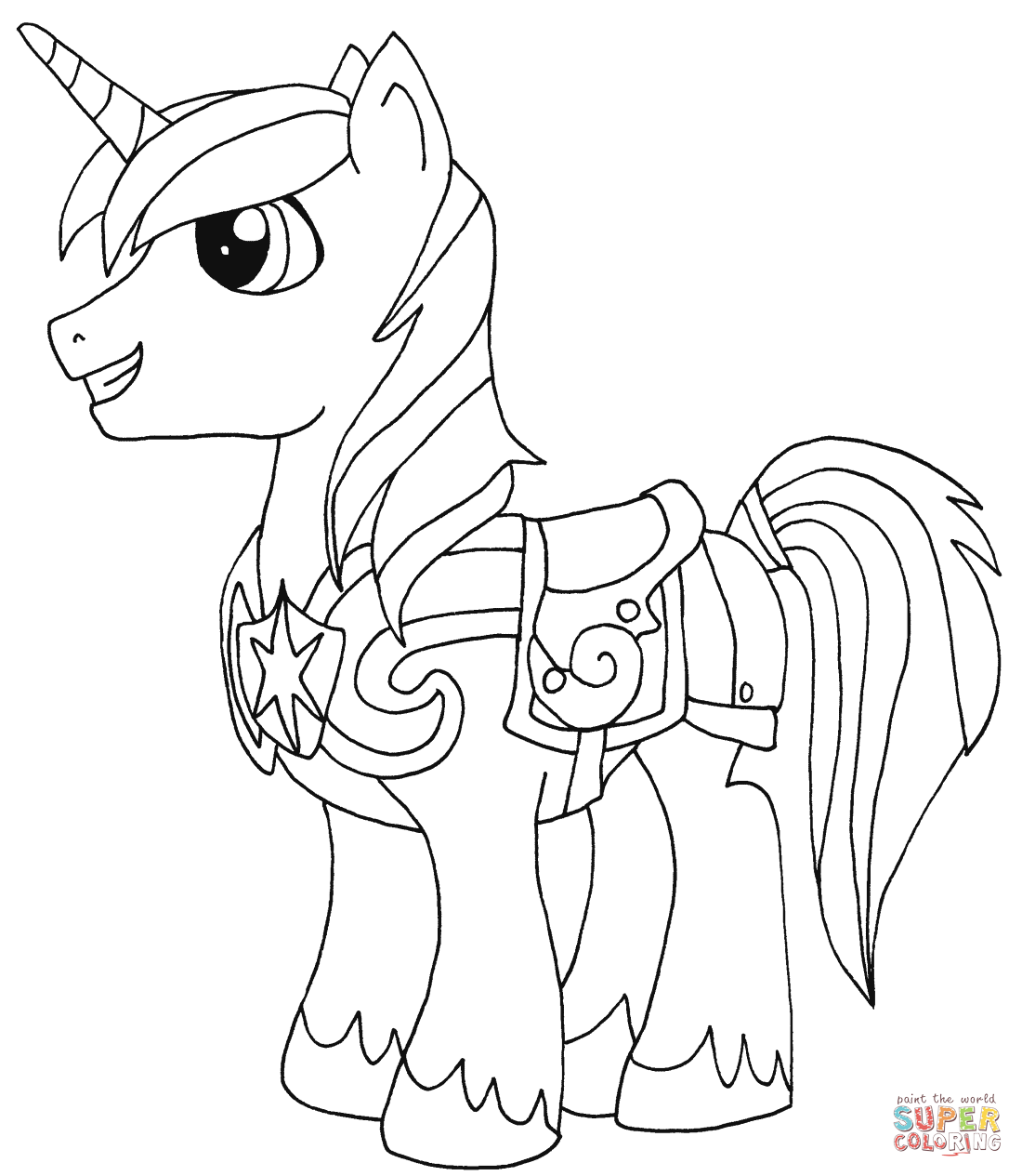 Shining armor coloring page free printable coloring pages