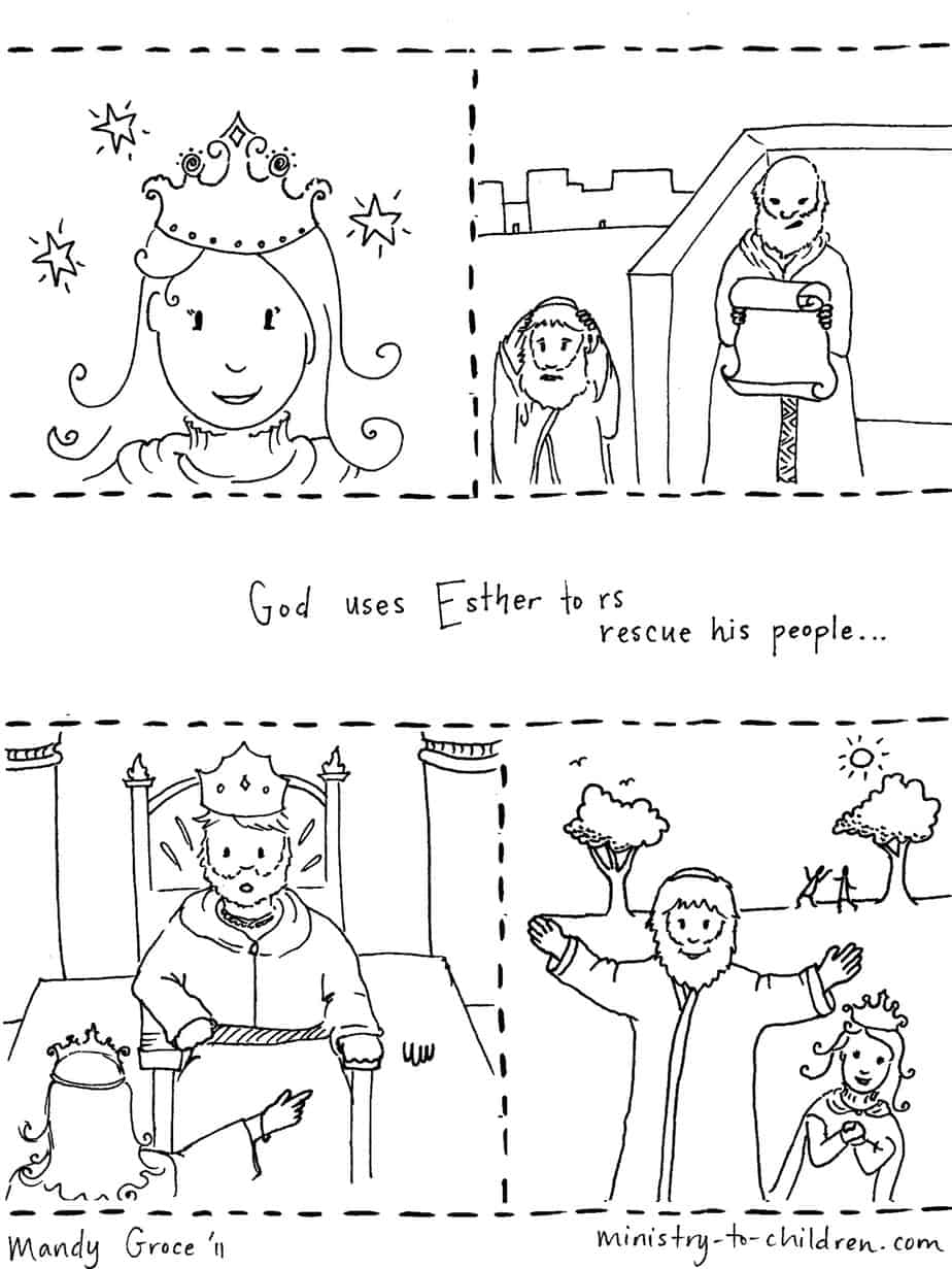Story of esther coloring page