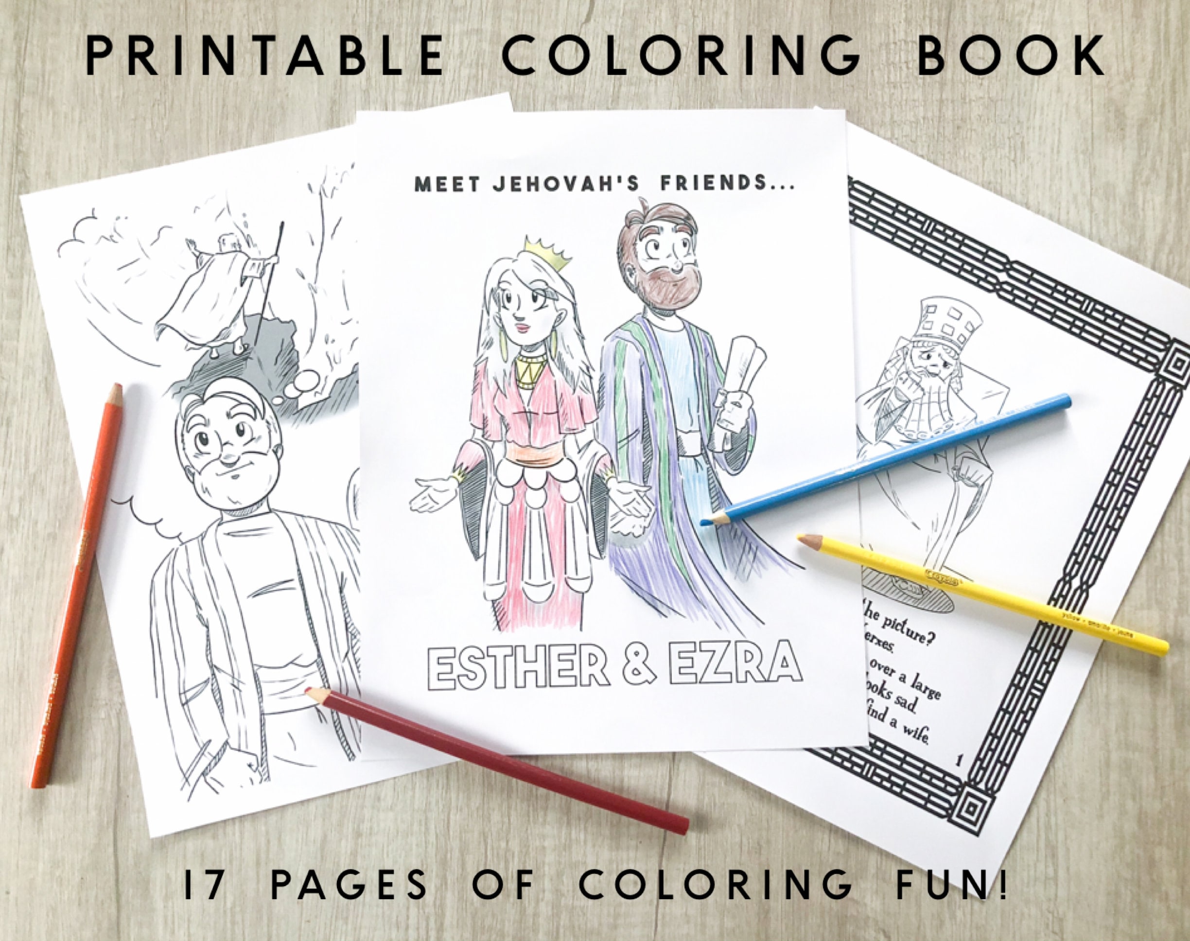 Jw printable ezra and esther coloring book pages