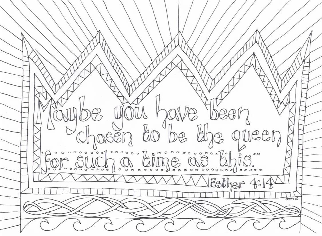 Esther reflective colouring sheet â the well creative childrens ministry