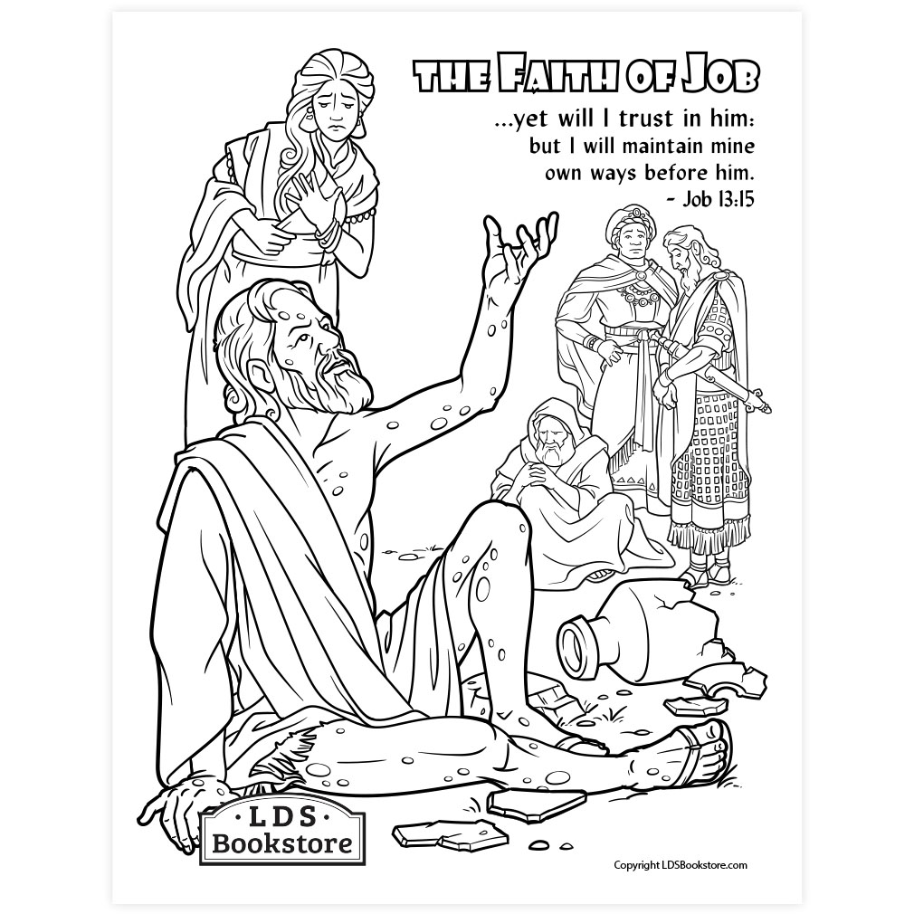 The faith of job coloring page
